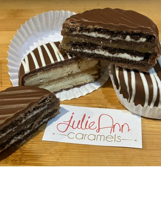 Chocolate Enrobed Caramel Filled Double Oreo™
