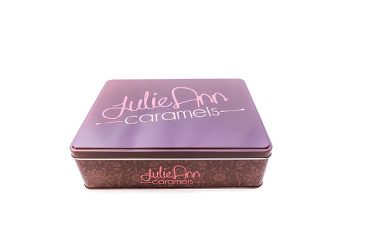 JulieAnn Caramels Deluxe Gift Tin: Unique Homemade Caramels & Chocolate Treats for Corporate Gifts & Special Occasions